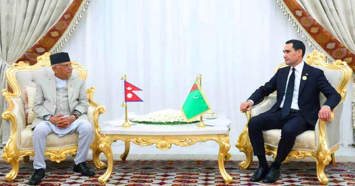 प्रधानमन्त्री ओली र तुर्कमेनिस्तानका राष्ट्रपतिबीच भेटवार्ता