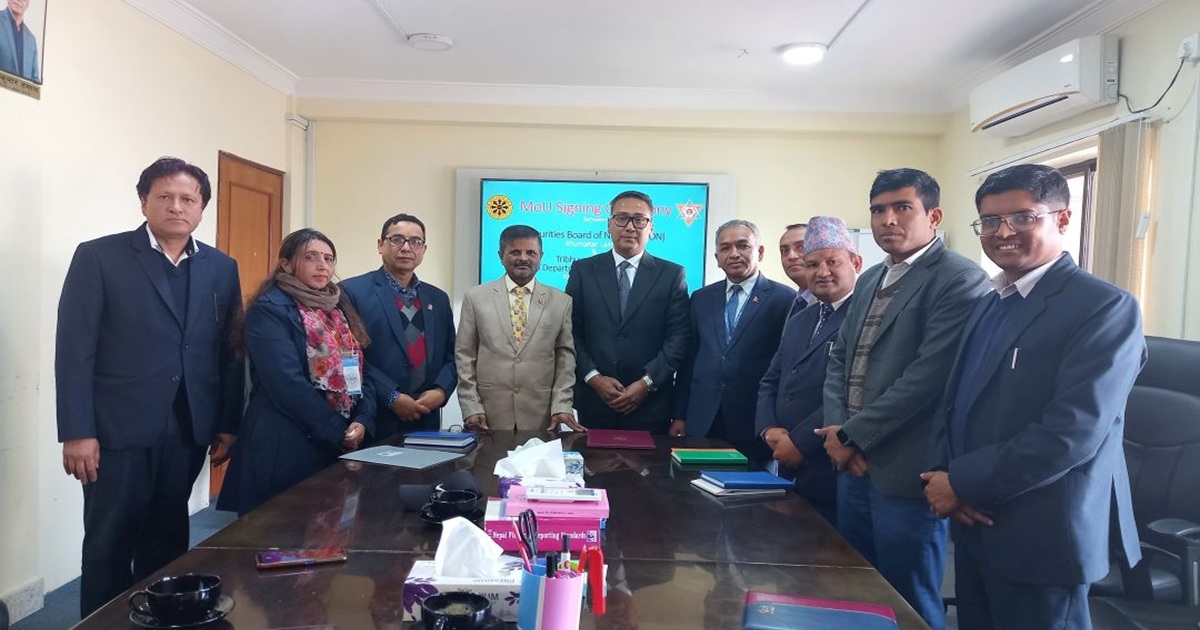 धितोपत्र बोर्ड र त्रिवि व्यवस्थापन विभागले सहकार्यको लागि सम्झौता गरे
